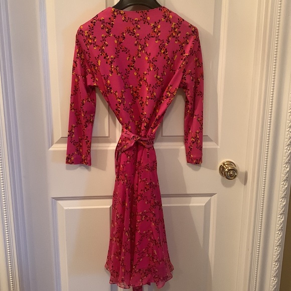 DVF Floral Wrap Dress with Flounce Skirt - Picture 6 of 8